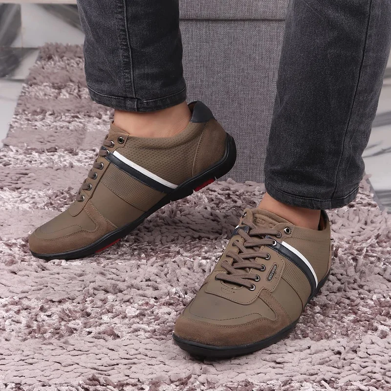 Red Chief حذاء رياضي رجالي مريح من الجلد الطبيعي |  زيتوني